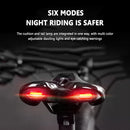 Bicycle Saddle with USB Charging Rear Light MTB Road Bike Lights Seat Cushion