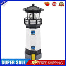 Lighthouse Solar LED Light Garden Yard Smart Sensor Rotating Lamp (Black)