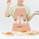 Kitchen Linen Apron Two Lamb Print Home Restaurant Cooking Baking Bib Tools