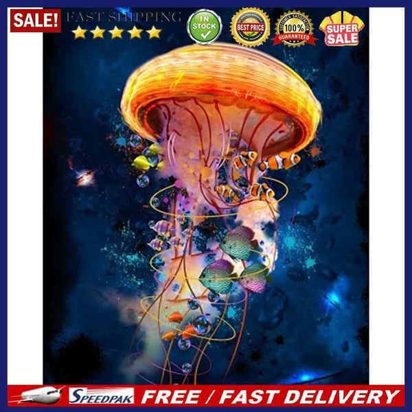 Frameless Oil Painting Arts Picture By Number Jellyfish Hand Painted Craft Set