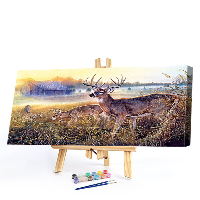 Elk DIY Zero Basis Paint by Number Kits Kill Time Picture Colouring Kits 80x40cm
