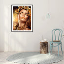 5D DIY Golden Lady Full Round Diamond Painting Mosaic Picture Wall Rhinesto