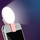 Mini Q Selfie Ring Light Flash LED USB Clip Mobile Phone Fill Lamp (Pink) Newly