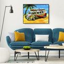 #A Bus by the Beach Diamond Painting Kits Full Square Drill Home Wall Art Decor