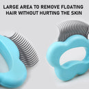 Pet Massage Brush Shell Shaped Handle Pet Grooming Tool for Cats (Blue)