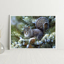 5D Rhinestone Pictures DIY Cute Squirrel Full Round Drill Diamond Painting Kit