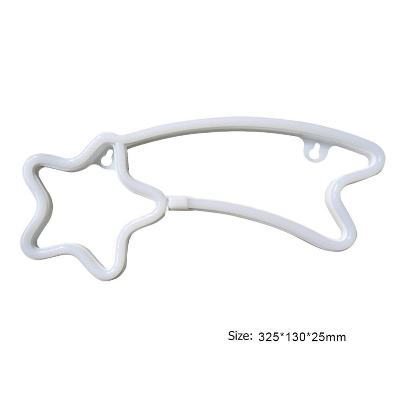 LED USB Meteor Neon Signs Light Wall Hanging Night Lamp (Warm White Blue) Newly