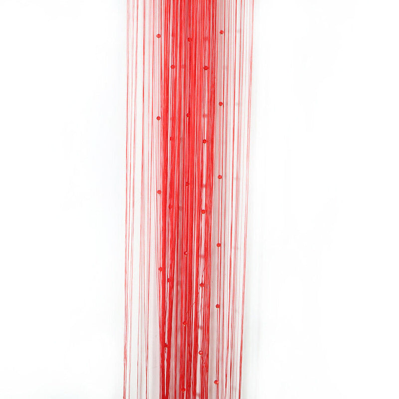 Decorative String Curtain Beads Wall Panel Fringe Room Door Window Red