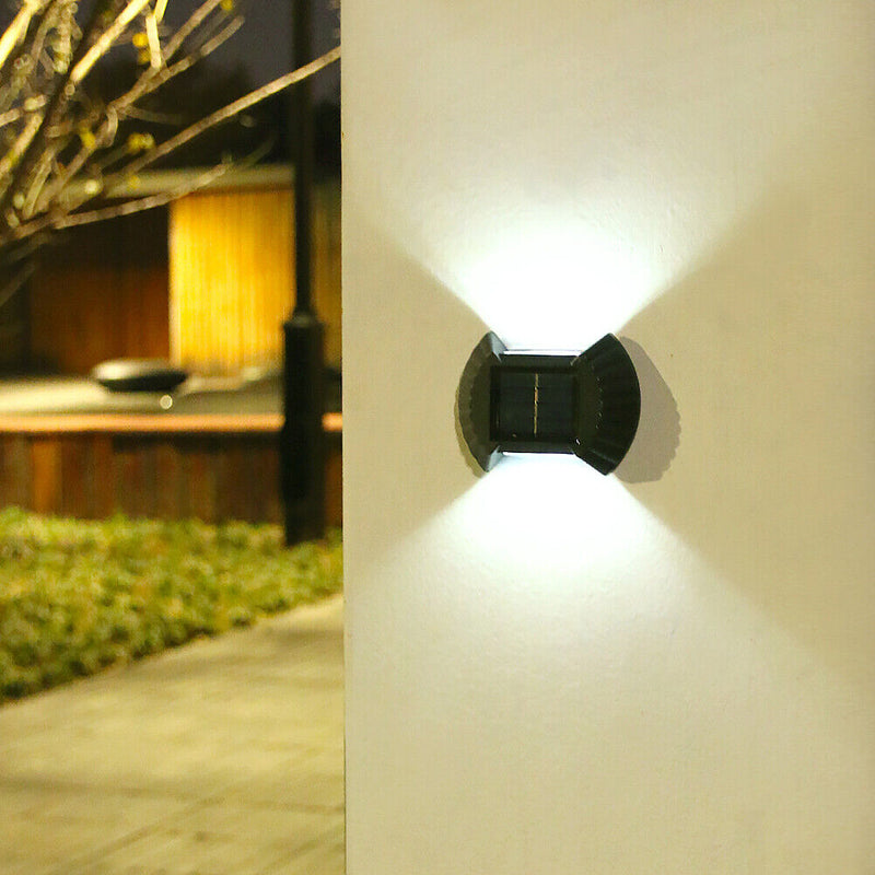 4pcs Solar Wall Lamp Outdoor Waterproof Balcony Fence Lights (White 2LED)