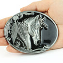 Western Embossed Belt Personality Fashion Horse Head Buckle Gifts for Women Men