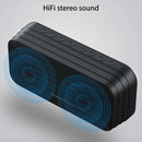 Bluetooth-Compatible Speaker Wireless Desk HiFi Music Alarm Clock (Black)