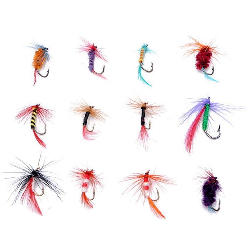 36 pcs Fly Fishing Lure Set Style Insect Artificial Bait Feather Single Hook