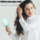 Hollow Detangling Hairdressing Comb Wet Dry Hair Scalp Plate Combs (Green)