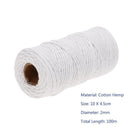 1 Roll 100 Meters 2Ply Cotton Twine DIY Weaving Handmade Craft Rope (White Newly
