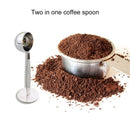 2 in 1 Stainless Steel Coffee Tamping Measure Spoon Cafe Measuring Tools