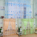 4pcs Tulip Flower Yarn Sheer Window Curtain Scarf Drapes(Orange)