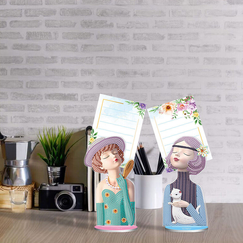2pcs Diamond Painting Note Holder Valentine Gift Card Table Stand (BQJ03)