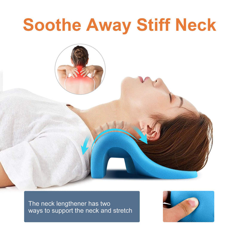 Neck Stretcher - Cervical Traction Chiropractic Neck Pillow with Massage Poin