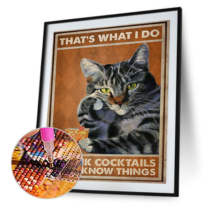 Black Cat Full Round Drill DIY Diamond Painting Handmade Mosaic Art Picture