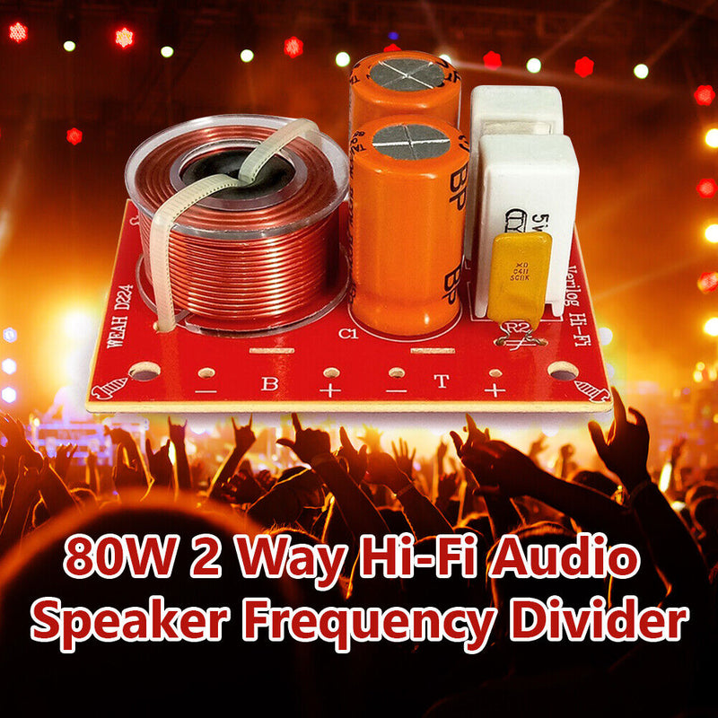 WEAH D224 2 Way 80W Speaker Audio Frequency Divider Loudspeaker Crossover Filter