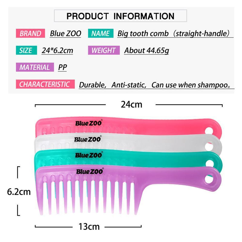 Large Wide Tooth Comb of Straight Handle Antistatic Pro Hairdress Brush Tools