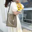 Women Transparent Handbag Summer Jelly Color Portable Large Capacity Beach Totes