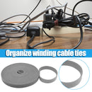 1m Durable Self Adhesive Cable Fastener Tape Wire Strap (Gray 100x3cm)