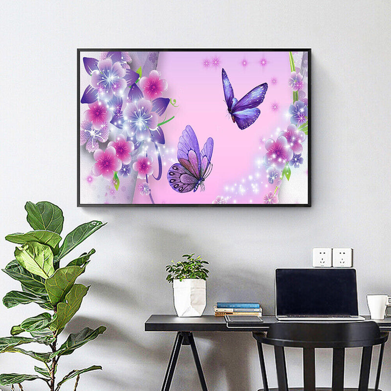 Flying Butterfly 5D DIY Full Round Diamond Painting Rhinestones Digital Mosaic