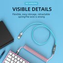 Mechanical Keyboard Aviator Cable Coiled Type-C USB Aviation Connector Wire