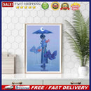 Goldfish Girl Diamond Painting Rhinestone Full Round Drill for Room Decoration