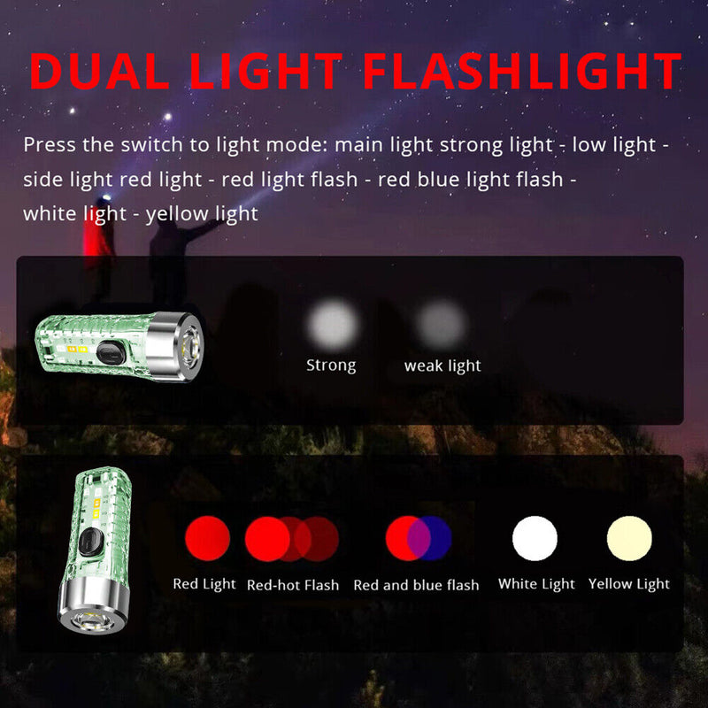 LED SMD Mini Flashlight Portable Pocket Torch Adjustable for Camping Accessories