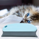 Dog Cat Pet Hair Remover Manual Cleaning Brush for Carpet Beds (Light Blue)