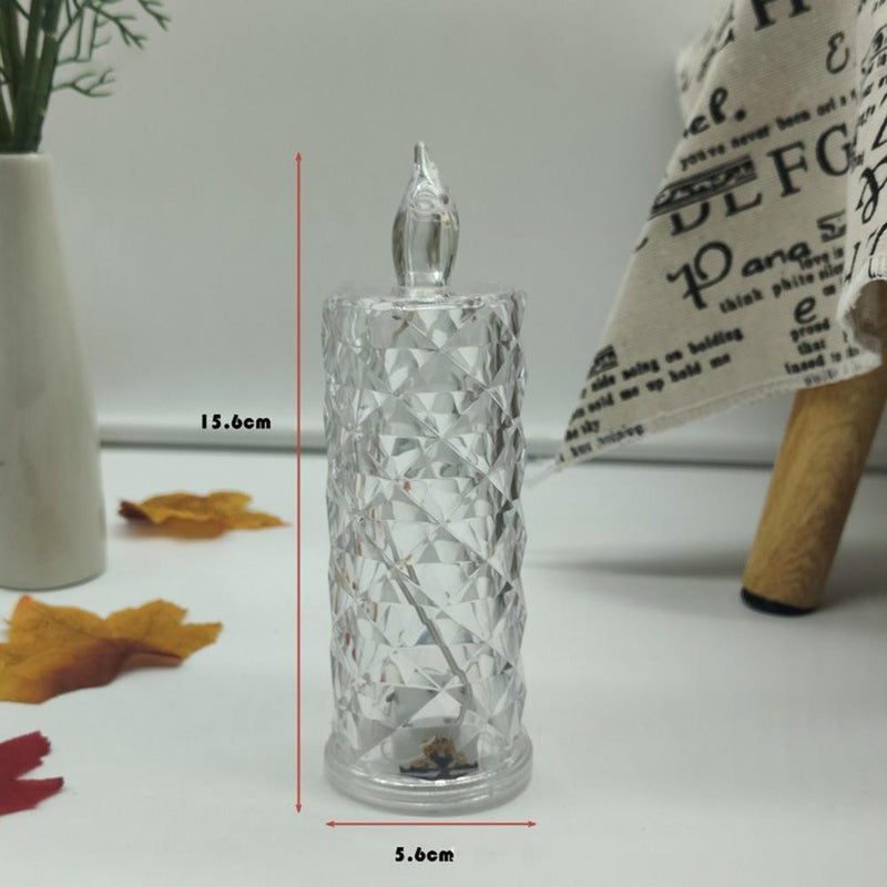 LED Electronic Candle Light Wedding Dinner Party Flameless Crystal Lamp (A)