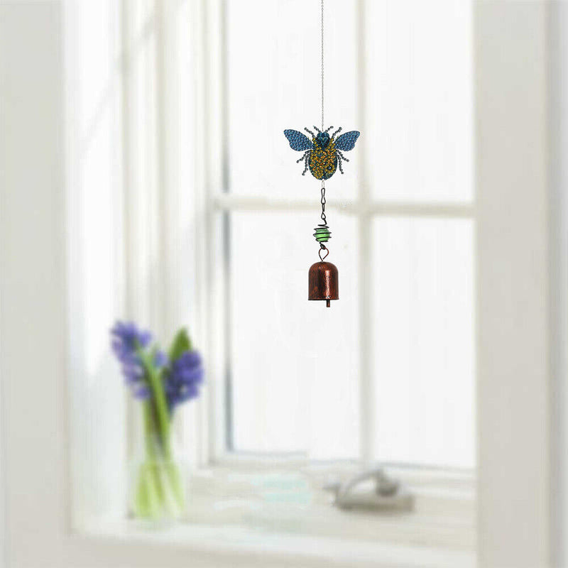 DIY Point Drill Diamond Painting Acrylic Wind Chime Bell Pendant Art Mosaic