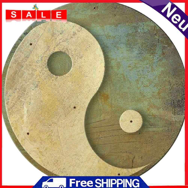 Round Yin and Yang Metal Plate Tin Sign Poster Wall Iron Painting Accessories