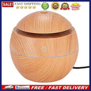 LED USB Induction Wood Grain Humidifier Ultrasonic Air Diffuser(Light Brown
