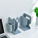 ABS Retractable Bookshelf Desktop Book Holder Stationery Organizer (Grey) Newly