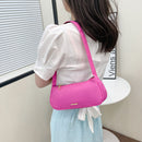 Fashion Solid Color Handbag Nylon Women Casual Totes Portable Lady Shoulder Bags
