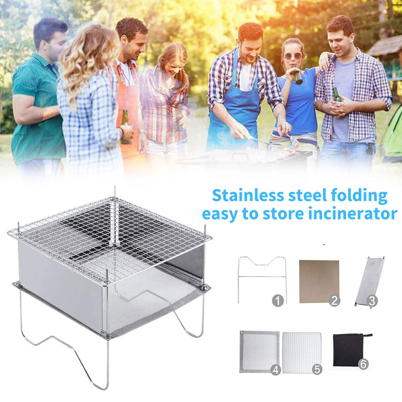 Outdoor Folding Camping Grill Durable Stainless Steel Mini Stove for Tourist