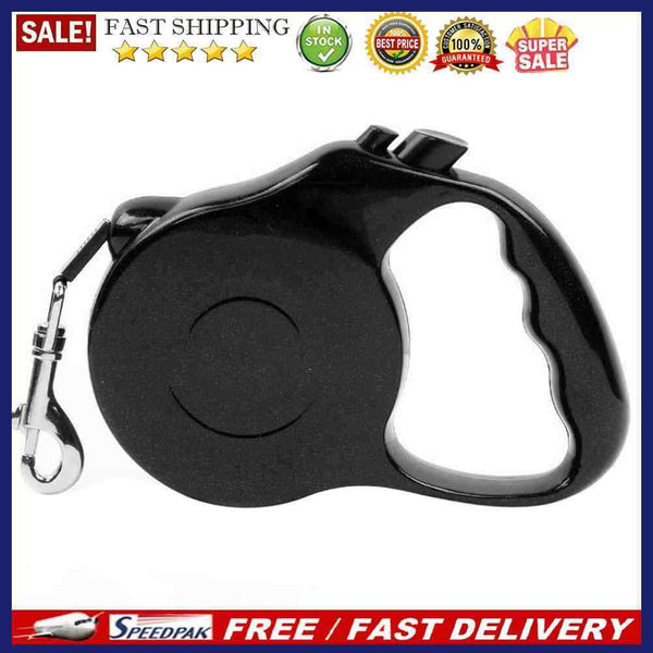 5m Retractable Pet Leash Traction Rope Walking Lead for Dogs Cat(Black)