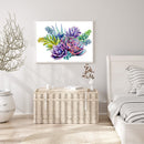 11CT Stamped Canva Partial Cross Stitch Embroidery Succulent Print Cotton Thread