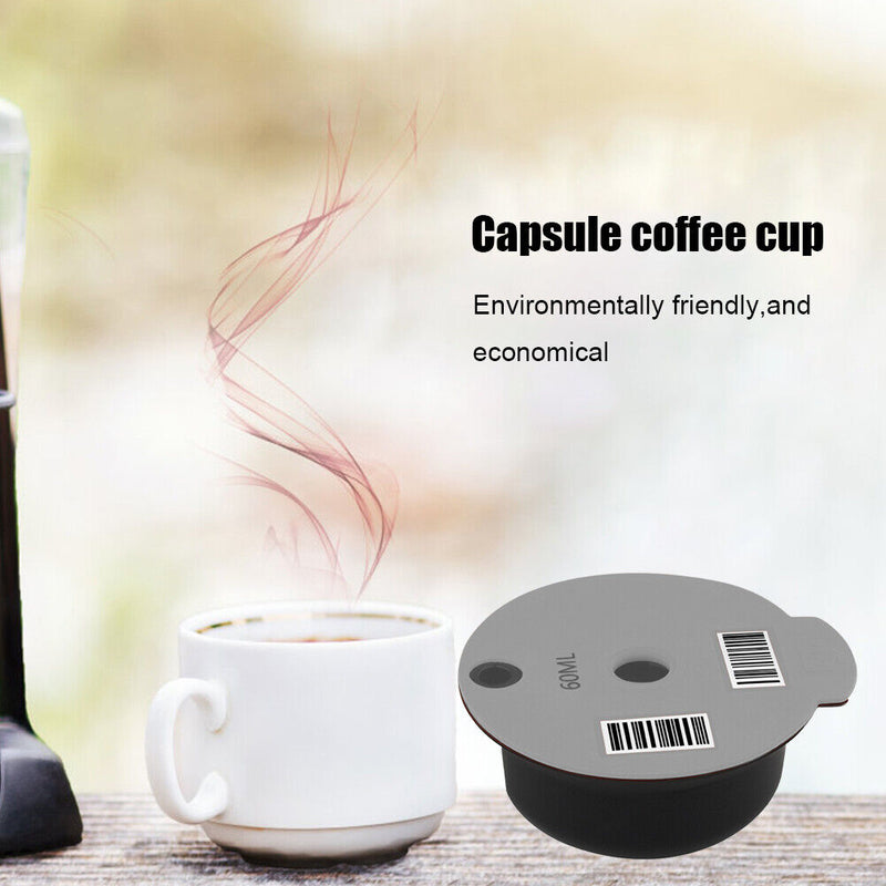 60ml Reusable Coffee Capsule Cups with Spoon Brush for Bosch-s Tassimoo