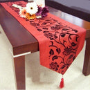 Chameleon Flocking Tablecloth Home Runners Dinner Table Flag Cover(Red)