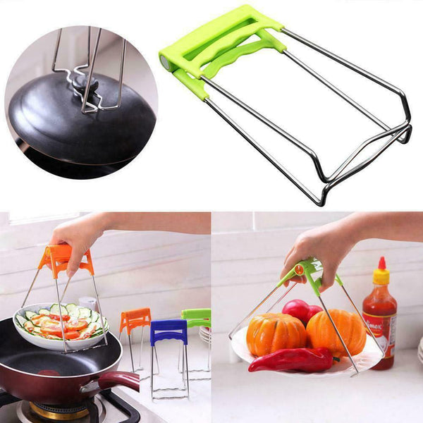 Steel Anti-scald Hot Bowl Clip Pot Dish Plate Tong Kitchen Gadgets U1Z9