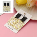 Girls Gift Dangle Drop Hanging Earrings Metal Maze Geometric Spiral Earrings
