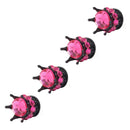 4pcs Car Bling Rhinestone Black Crown Wheel Tire Valve Caps (Rose Red) Newly