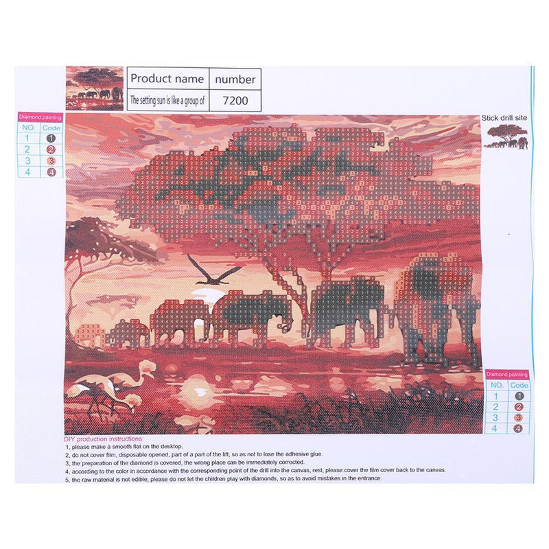DIY-5D Diamond Painting Animal Worlds Cross Stitch Kits Embroidery Round Diamonds W