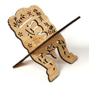 Eid Mubarak Wooden Bible Hollow Shelf Islam Book Storage Display Rack Stand