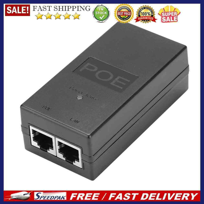 10Pcs 24V 0.5A 24W Desktop POE Power Injector Ethernet Adapter Surveillance