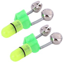 10pc Night Fishing Rod Tip Night Light Twin Bell Ring Fish Bait Alarm Green